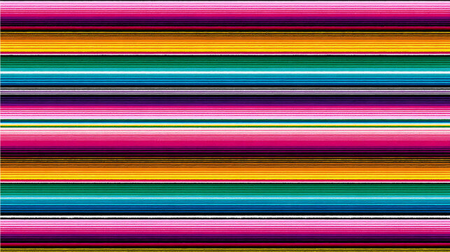 vibrant horizontal striped fabric texture representing traditional mexican blanket pattern background design