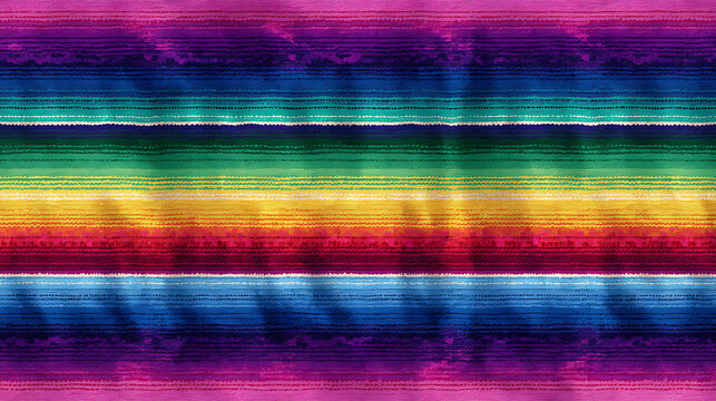 colorful mexican serape striped pattern background showing traditional textile design with vibrant colors