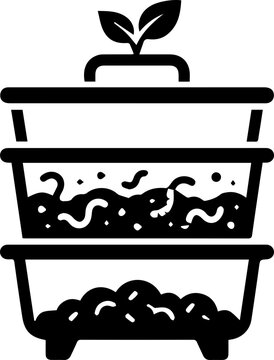 Worm compost farming icon