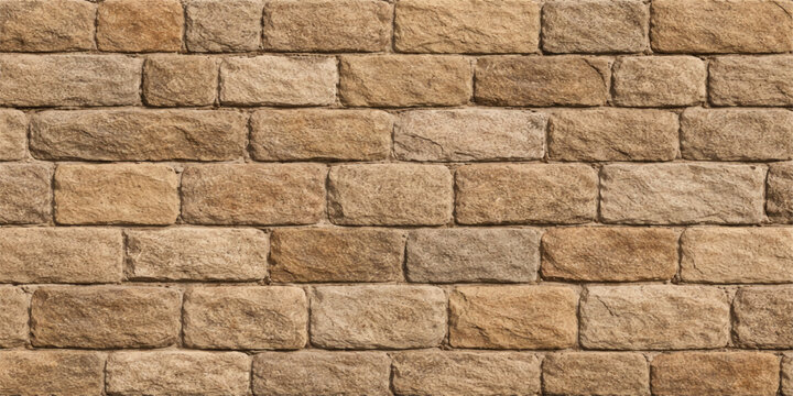 Brown Stone Brick Wall Vector Background Realistic Texture Modern Graphic Design Interior Construction Urban Architecture