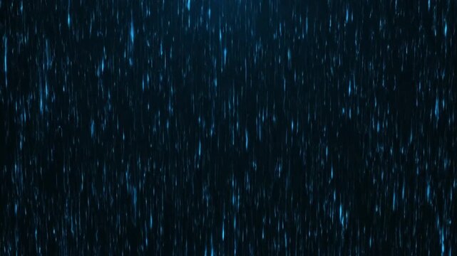 Abstract Digital Rain Background with Glowing Particles and Data Stream Effects.