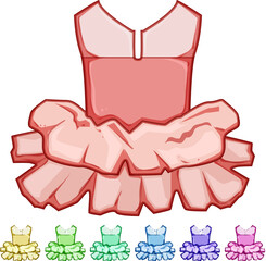grace ballerina dress cartoon. stage classical, pointe chiffon, satin tulle grace ballerina dress sign colorful illustration © PikePicture