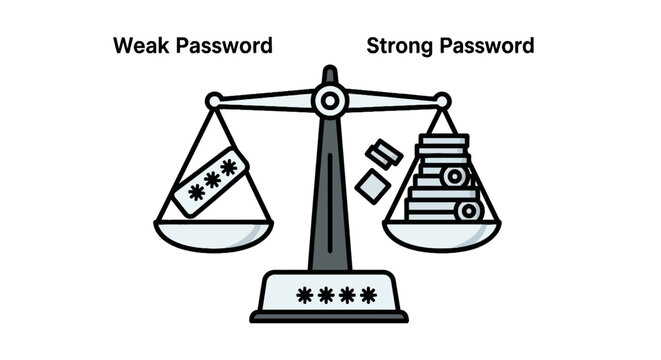 Comparison of weak and strong password security on scales