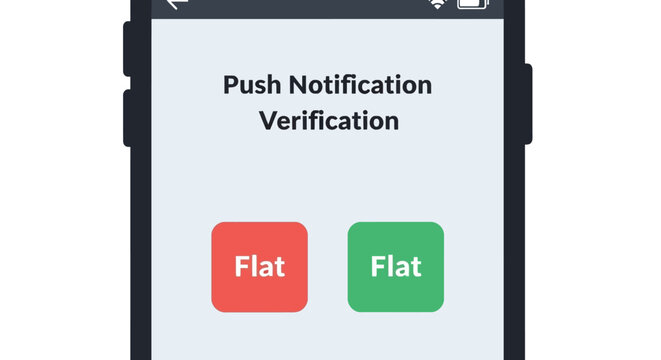 Smartphone screen displaying push notification verification