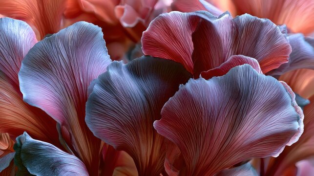 Flower petals in detail show their beauty.