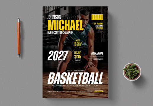 Basketball Sports Magazine Cover