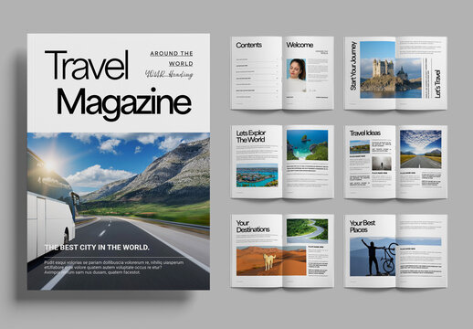 Travel Magazine Layout Template