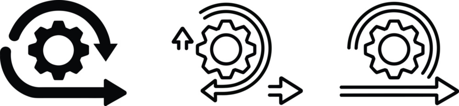 Agile Vector Icons Set for Scrum Workflow Project Management