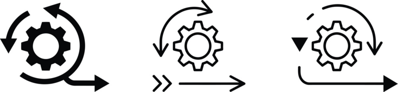 Agile Vector Icons Set for Scrum Workflow Project Management