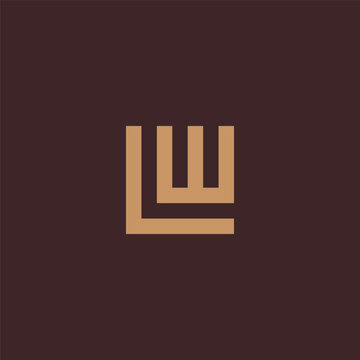 LW monogram logo gold color.