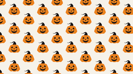 Fototapeta premium Smile Jack o Lantern Halloween Beige Wallpaper Background