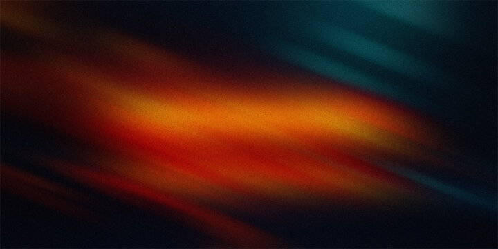 Abstract dark background with intense glowing orange light waves and blue highlights creating dramatic energy for creative use.