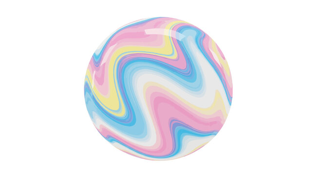 Colorful swirling marble ball object.