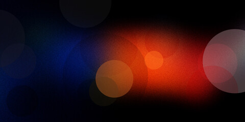 Abstract dark background with orange and blue gradient colors and soft bokeh circles creating a mysterious effect. © redoy khan