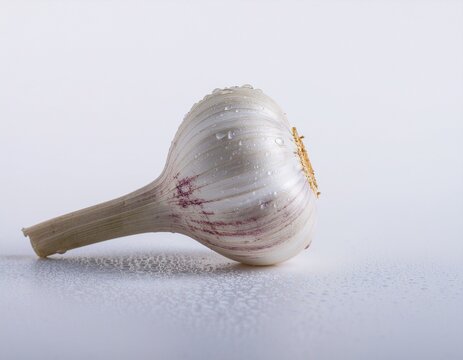 garlic on white background