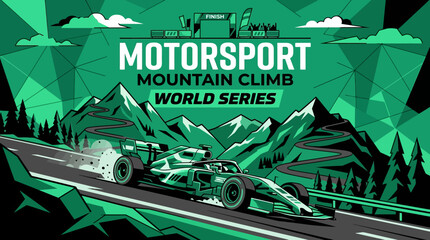 Obraz premium Motorsport Mountain Climb Thrills Conquer The Peaks