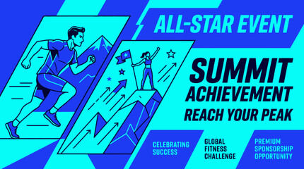 Naklejka premium Motivational Summit Achievement Event For Peak Performance