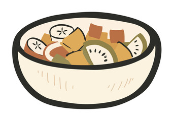 Fototapeta premium Fresh Fruit Salad Bowl Healthy Breakfast Meal.