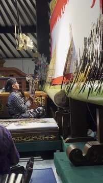 Wayang Kulit Shadow Puppet Show During Cultural Performance in Yogyakarta