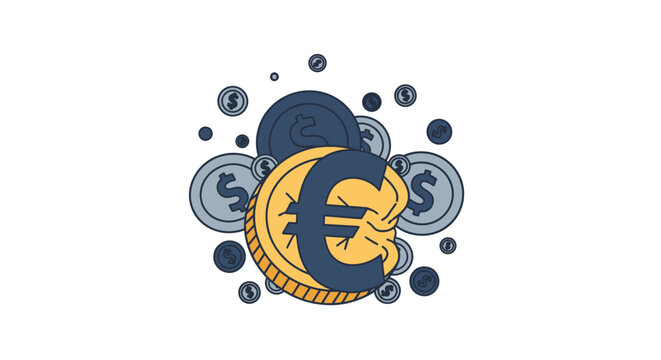 Euro and Dollar Currency Symbols.