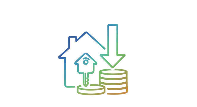 House with decreasing money coins.