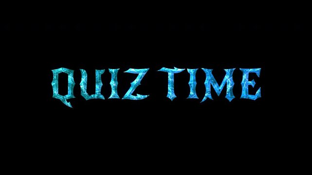4K Quiz Time Freeze Ice Effect Text Animation On Black Background