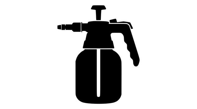 Black silhouette of a manual pump pressure garden sprayer