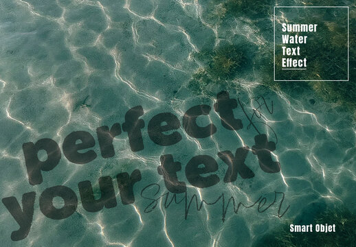 Summer Water Text Effect Mockup