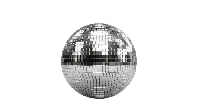 Silver disco ball with reflective square mirrors
