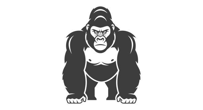 Large Gorilla Standing on All Fours.