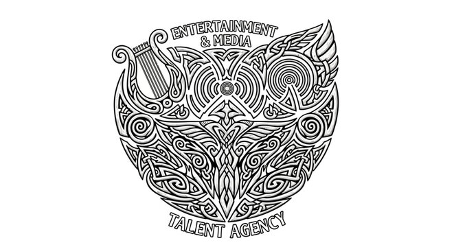 Intricate Celtic Wolf Head Design.