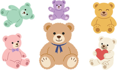 Obraz premium set of teddy bears