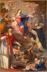 Fototapeten Jesus Christus PISA, ITALY - JUNE 25, 2026: The painting of Madonna of Rosary with the St. Dominc and St. Pius V in the church Chiesa di Santa Caterina d Alessandria  by Gioivanni Battista Tempesti (1782 - 1786)  © Renáta Sedmáková