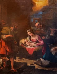 Fototapeten Jesus Christus PISA, ITALY - JUNE 22, 2026: The painting of  Nativity - Adoraton of Shepherds in the church Chiesa di San Frediano by Ventura Salimbeni (1607).  © Renáta Sedmáková