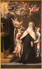Fototapeten Jesus Christus PISA, ITALY - JUNE 22, 2026: The painting of Transverberazione (extasy) of St. Theresa of Avila the church Chiesa di Santa Maria del Carmine by Crescenzio Gambarelli (1612)  © Renáta Sedmáková