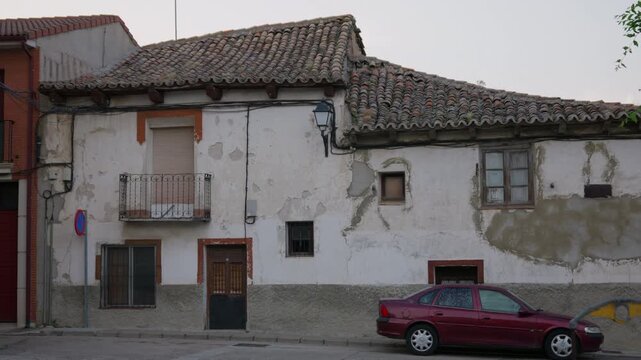 Abandoned deteriorated house in rural area representing economic decline rural depopulation housing crisis and neglected property.