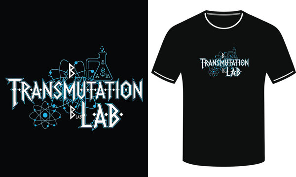 Transmutation Lab Alchemy Emblem T-Shirt Design Vector Print Graphic Illustration Apparel