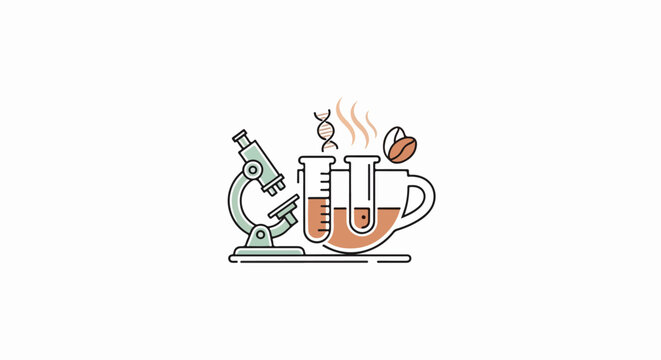 Laboratory equipment with coffee cup.