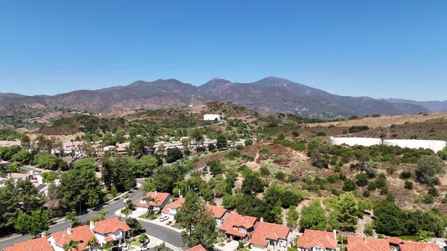 Drone shot of saddleback Mountain in Southern California. Site of holy Jim fire.