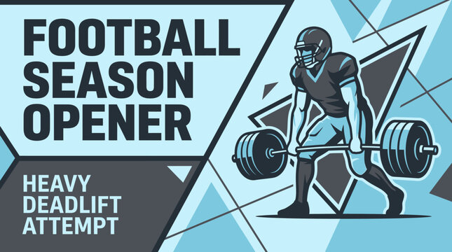 Football Season Opener Heavy Deadlift Attempt Illustration