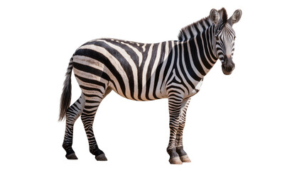 Obraz premium Zebra standing profile view black and white stripes