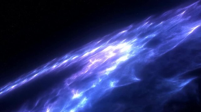 dramatic aerial view of lightning flashing in the night sky over a commercial setting with blue and white tones and clean background for nature and weather visuals.