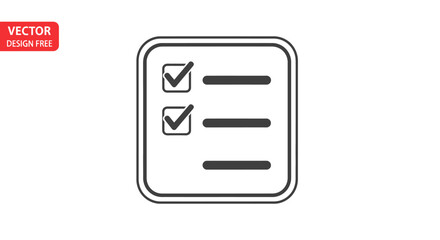 Fototapeta premium Checklist icon, task list symbol, to-do list sign, vector checklist isolated on White Background
