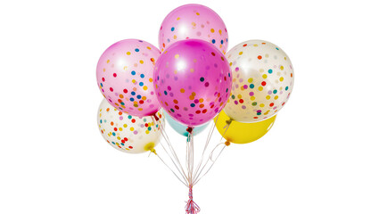 Confetti filled balloons in pink yellow, and clear colors © Lena