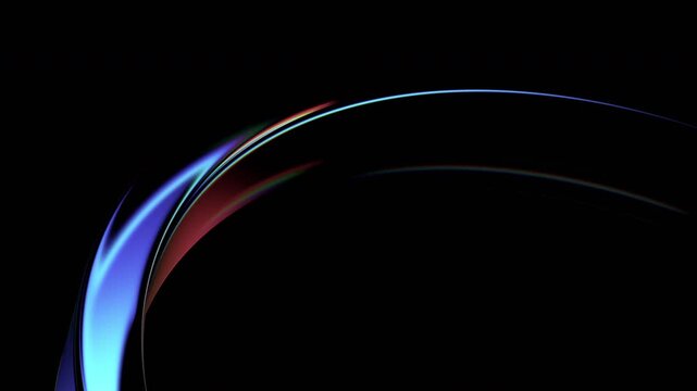 Abstract animation, background with color refraction effect on a glass line, 4k seamless loop 3d animation