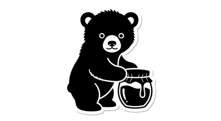 Black bear cub with honey. © Nb