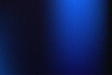 Abstract dark blue gradient background, with a bright, light spot, featuring, a fine grainy, texture and soft, atmospheric noise across, the entire surface © moin