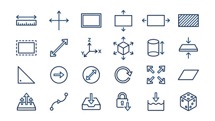 Fototapeta premium A comprehensive set of versatile line icons for graphic design web development and user interface applications