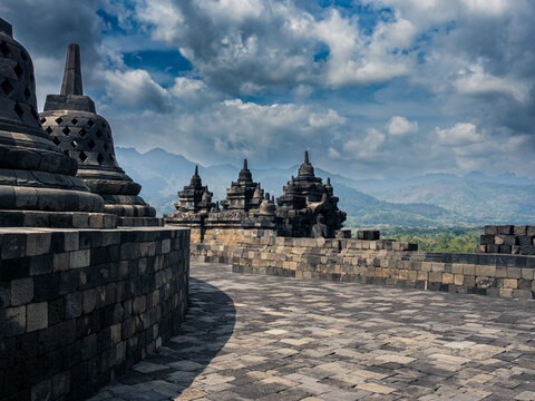 Templo de Borobudur en Yogyakarta, en la isla de Java, Indonesia