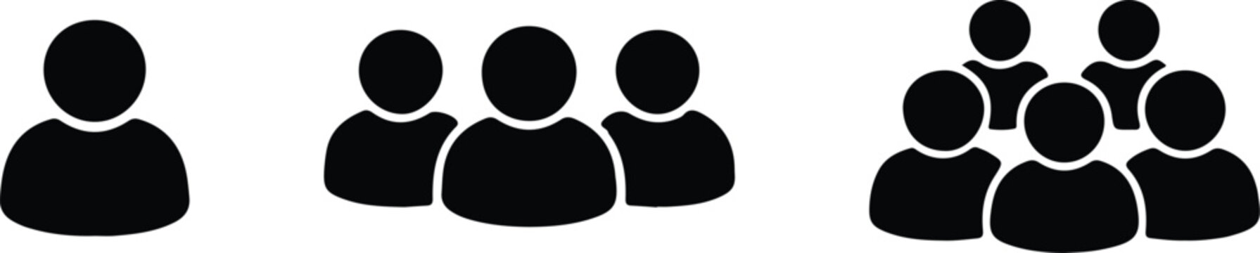 user people group one three five group icon silhouette vector eps 10